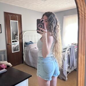 PacSun Light Blue Distressed Jean Shorts